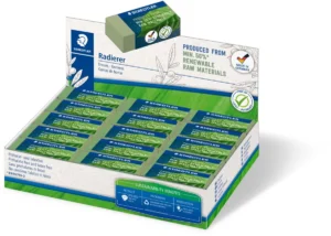 Staedtler gum Eco, olijfgroen, ft 43 x 19 x 13 mm — gummen voor potlood