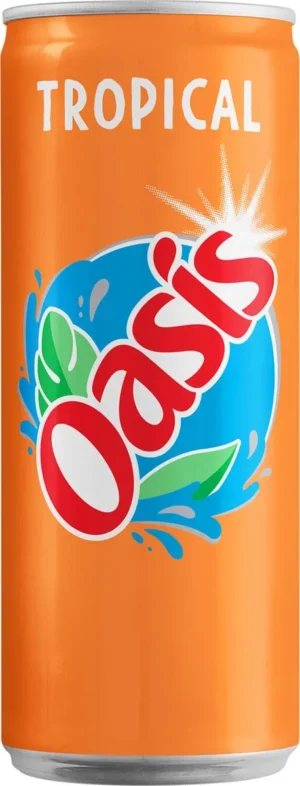 Pak van 24 blikjes Oasis Tropical vruchtenlimonade van 33 cl