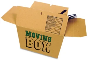 Cleverpack verhuisdoos, uit golfkarton, bedrukt, ft 48 X 32 X 36 cm, pak van 5 stuks — verzenddoos