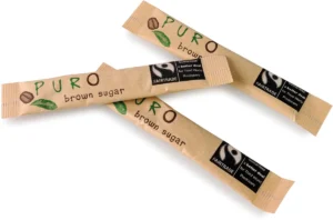 Puro suikersticks fairtrade, rietsuiker, 3 g, pak doos 1000 stuks — drank en eetwaren