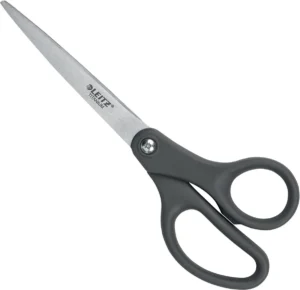Leitz schaar, ft 18 cm, rechts en links, scherpe punt, titanium, grijs, blister van 1 stuk