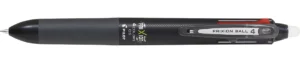Pilot roller Frixion Ball 4-kleurenroller, fijn, klassieke inktkleuren, zwart lichaam — gelroller