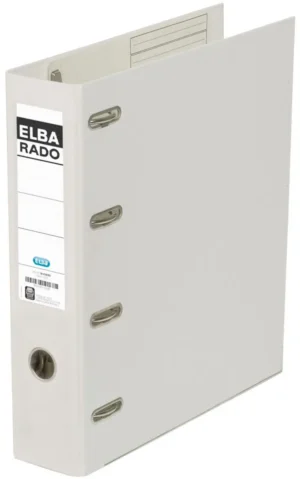 Elba Rado Plast ordner met dubbel mechaniek, wit, rug van 8 cm — ordners uit kunststof