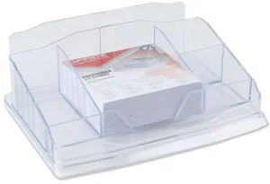 OFFICE products bureau organizer, inclusief notes, 6 vakken, transparant — bureaustandaard