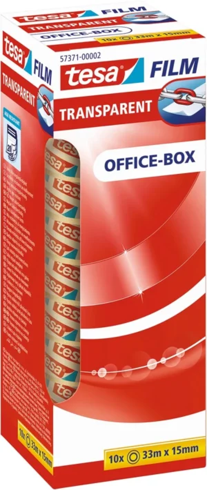 Tesafilm transparante tape, ft 15 mm x 33 m, pak van 10 rolletjes — detail 2