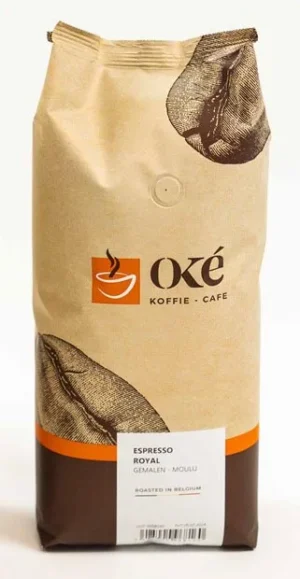 Zak OKE Koffie Espresso Royal gemalen koffie van 1 kg