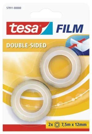 Tesafilm Double-Sided, ft 7,5 m x 12 mm, blister van 2 stuks — dubbelzijdige plakband
