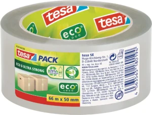 Tesapack eco & ultra strong ecologo, 50 mm x 66 m, transparant — verpakkingstape en dispensers