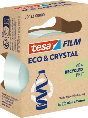 Tesafilm eco & crystal, ft 19 mm x 10 m — transparante plakband