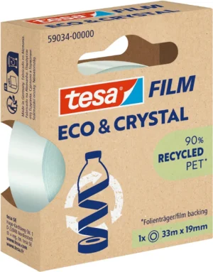 Tesafilm eco & crystal, ft 19 mm x 33 m — transparante plakband