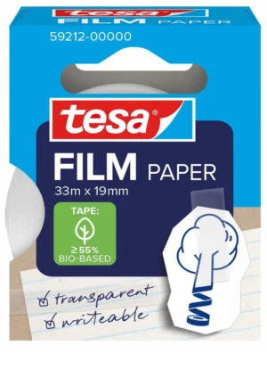 Tesafilm papier tape, ft 19 mm x 33 m, transparant — transparante plakband