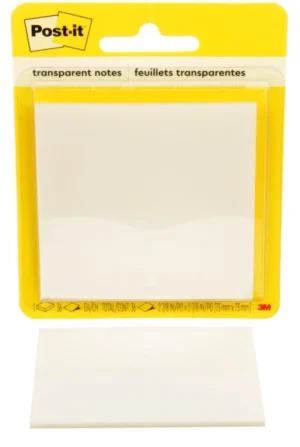 Post-it Transparent Notes, 36 vel, ft 73 x 73 mm, op blister — gele notes