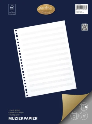 Multo muziekpapier voor ft A4, 23-gaatsperforatie, 50 vel — muziekschrift