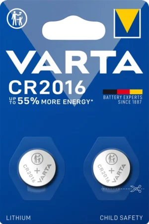 Varta knoopcel Lithium CR2016, blister van 2 stuks — niet-oplaadbare batterijen