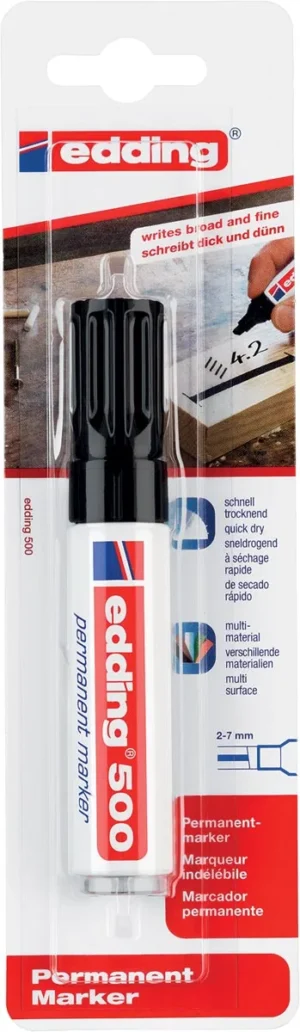 Edding permanente marker e-500 zwart, op blister — permanent markers