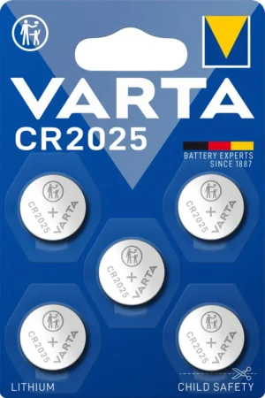 Varta knoopcel Lithium CR2025, blister van 5 stuks — niet-oplaadbare batterijen