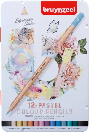 Bruynzeel kleurpotloden Expression, metalen doos van 12 stuks , pasteltinten — kleurpotlood