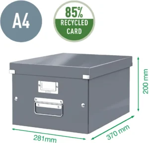 Leitz WOW opbergdoos Click & Store, ft A4, buitenft 281 x 370 x 200 mm — detail 2