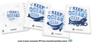 Aurora Adoc schrift Ocean Waste Plastics A4 commercieel geruit — schriften met soepele kaft en ringen