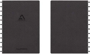 Adoc Business schrift, ft A4, 144 bladzijden, geruit 5 mm, zwart — schriften met soepele kaft en ringen
