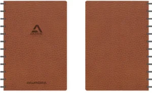 Adoc Business schrift, ft A4, 144 bladzijden, geruit 5 mm, bruin — schriften met soepele kaft en ringen