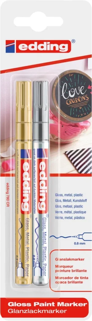 BL.2X MARKER 780 GD/ZILVER EDD — paint markers
