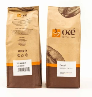 Pak OKE Koffie Deca gemalen koffie zonder cafeĆÆne van 250 g