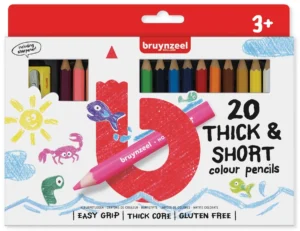 Bruynzeel Kids korte dikke kleurpotloden, set van 20 stuks in geassorteerde kleuren — kleurpotlood