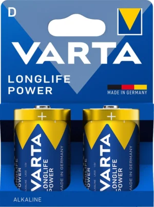 Blister met twee Varta Longlife Power batterijen type D LR20