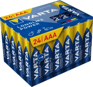 Pak Varta Longlife Power AAA alkalinebatterijen van 1,5 volt met 24 stuks op blister