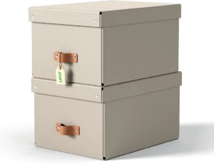 Leitz Puro opbergdoos, medium, A4, 17 liter, beige, pak van 2 stuks