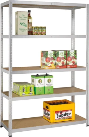 Avasco rek Strong 175, ft 176 x 120 x 40 cm, 5 legborden, gegalvaniseerd — detail 2