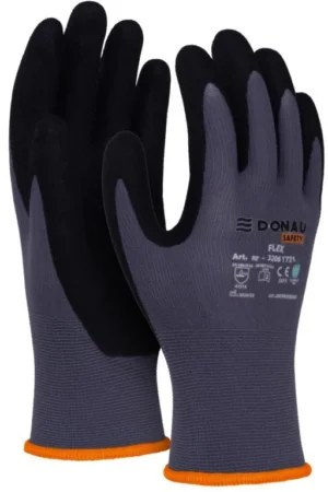 DONAU SAFETY veiligheidshandschoenen Flex, grijs, S, maat 7 — veiligheidstoebehoren