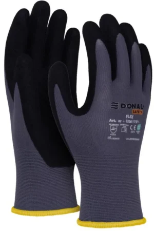 DONAU SAFETY veiligheidshandschoenen Flex, grijs, M, maat 8 — veiligheidstoebehoren