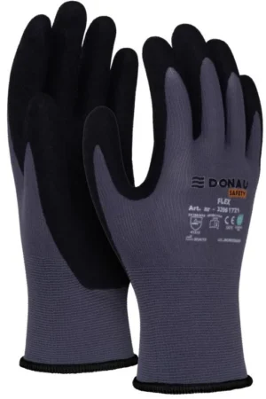DONAU SAFETY veiligheidshandschoenen Flex, grijs, XL, maat 10 — veiligheidstoebehoren