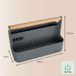 Leitz draagbare bureau organizer, met handvat, vilt, grijs — detail 2