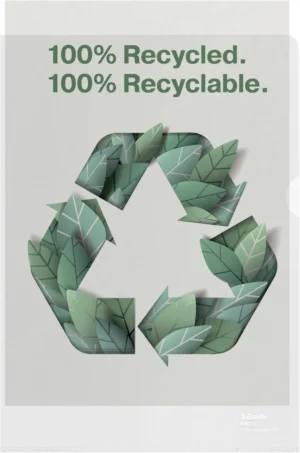 Esselte L-map, 100 % gerecycleerd, transparant, doos van 20 stuks — l-mappen uit kunststof