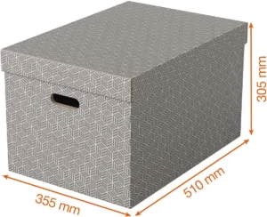 Esselte Home opbergdoos 35,5 Ć 51 Ć 30,5 cm - grijs, pak van 3 stuks ā productfoto 2