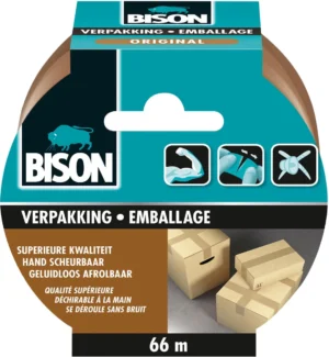 Bison verpakkingstape Original, ft 50 mm x 66 m — verpakkingstape en dispensers
