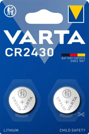Blister met twee Varta knoopcellen Lithium CR2430 van 3 volt