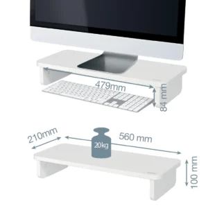 Leitz Ergo monitorstandaard, wit — detail 2
