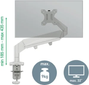 Leitz Ergo ruimtebesparende monitorarm, enkel, lichtgrijs — detail 2