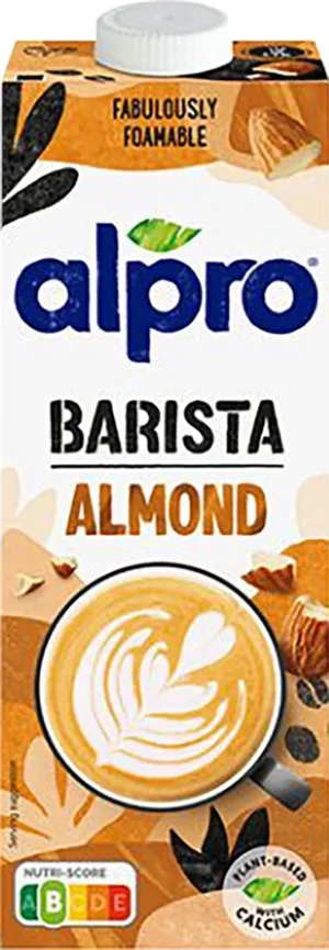 Alpro Barista plantaardige amandelmelk, 1 l, pak van 8 stuks — drank en eetwaren