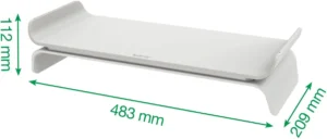 Leitz Ergo verstelbare monitorstandaard - lichtgrijs, 48,3 × 20 × 11,2 cm — productfoto 2