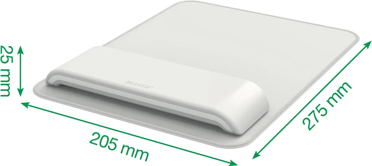 Leitz Ergo muismat met verstelbare polssteun, lichtgrijs - 20,5 × 27,5 cm — productfoto 2