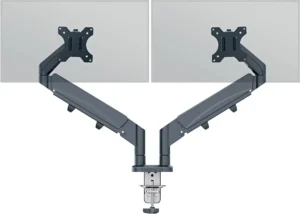 Leitz Ergo ruimtebesparende monitorarm, dubbel, grijs — detail 2