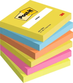 Post-it Notes Vitaliteit, ft 76 x 76 mm, pak van 6 blokken — gekleurde notes
