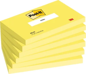 Post-it Notes, 100 vel, ft 76 x 127 mm, pak van 6 blokken, neongeel — gekleurde notes
