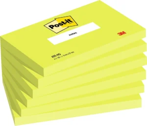 Post-it Notes, 100 vel, ft 76 x 127 mm, neongroen, pak van 6 blokken — gekleurde notes