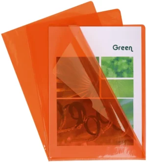 Exacompta L-map voor ft A4, uit gladde PVC, pak van 100 stuks, oranje — l-mappen uit kunststof
